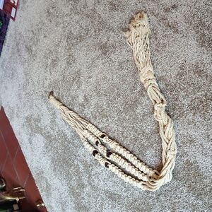 Macrame rope beaded plant hanger